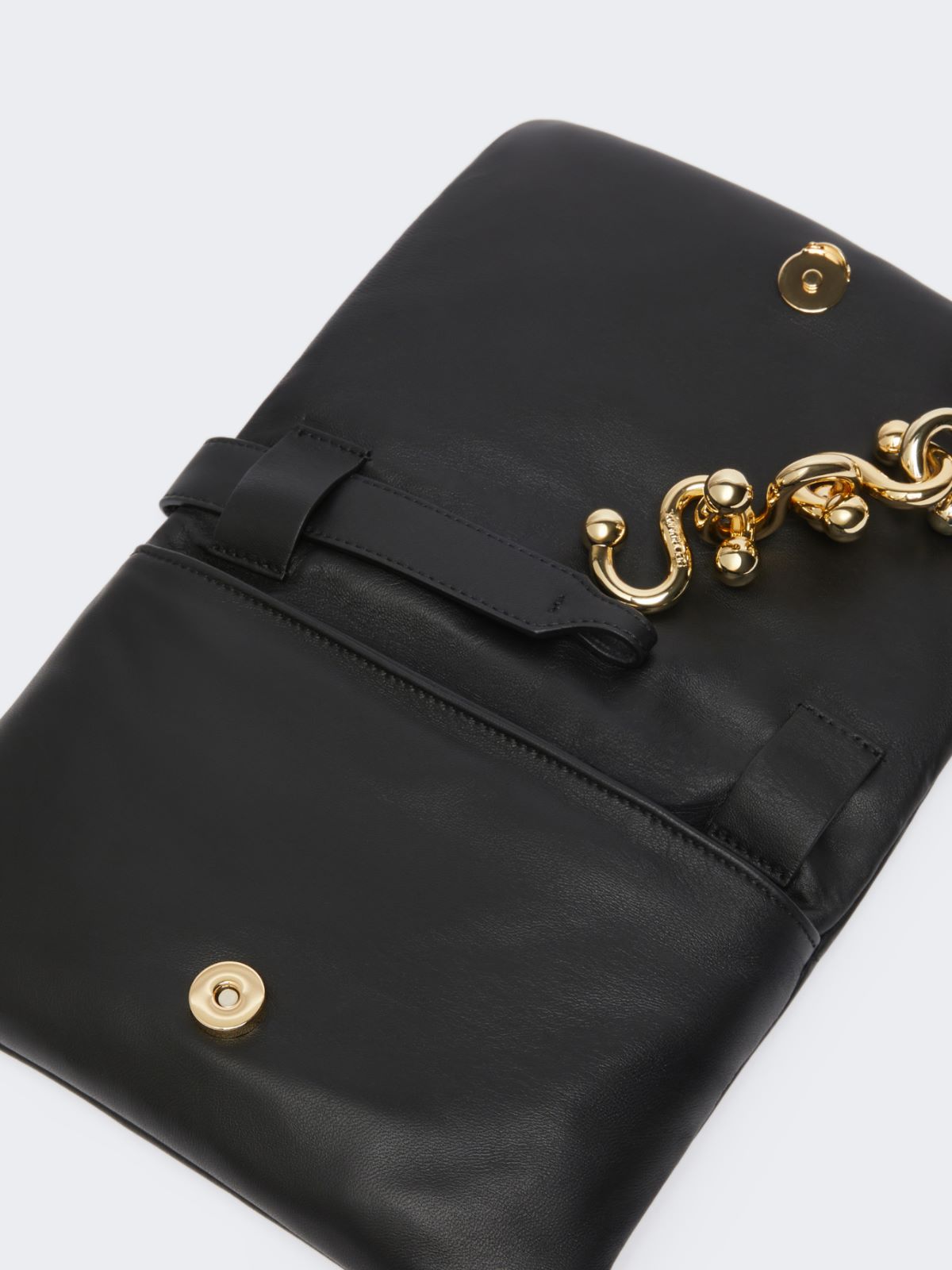 Padded Nappa leather mini Soffy bag - BLACK - 3