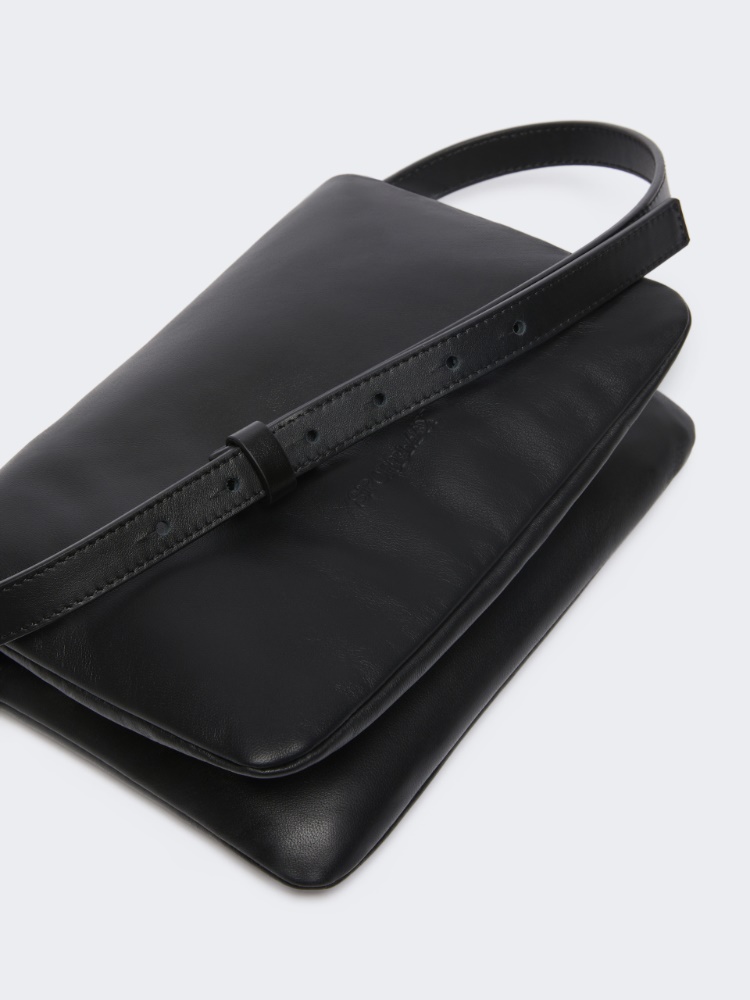 Padded Nappa leather mini Soffy bag - BLACK - 4