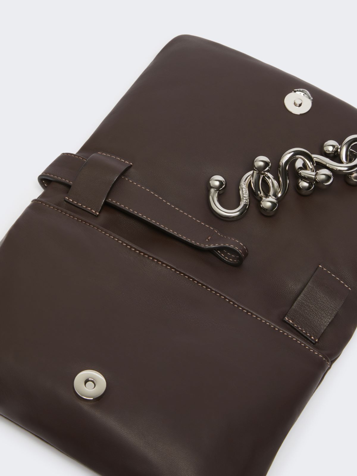 Padded Nappa leather mini Soffy bag - COCOA - 3