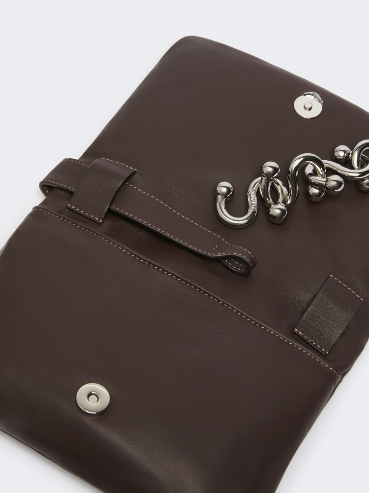 Padded Nappa leather mini Soffy bag - COCOA - 3