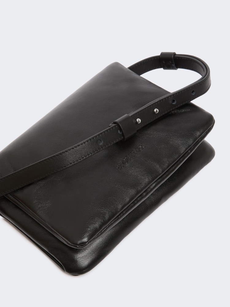 Padded Nappa leather mini Soffy bag - BLACK - 3