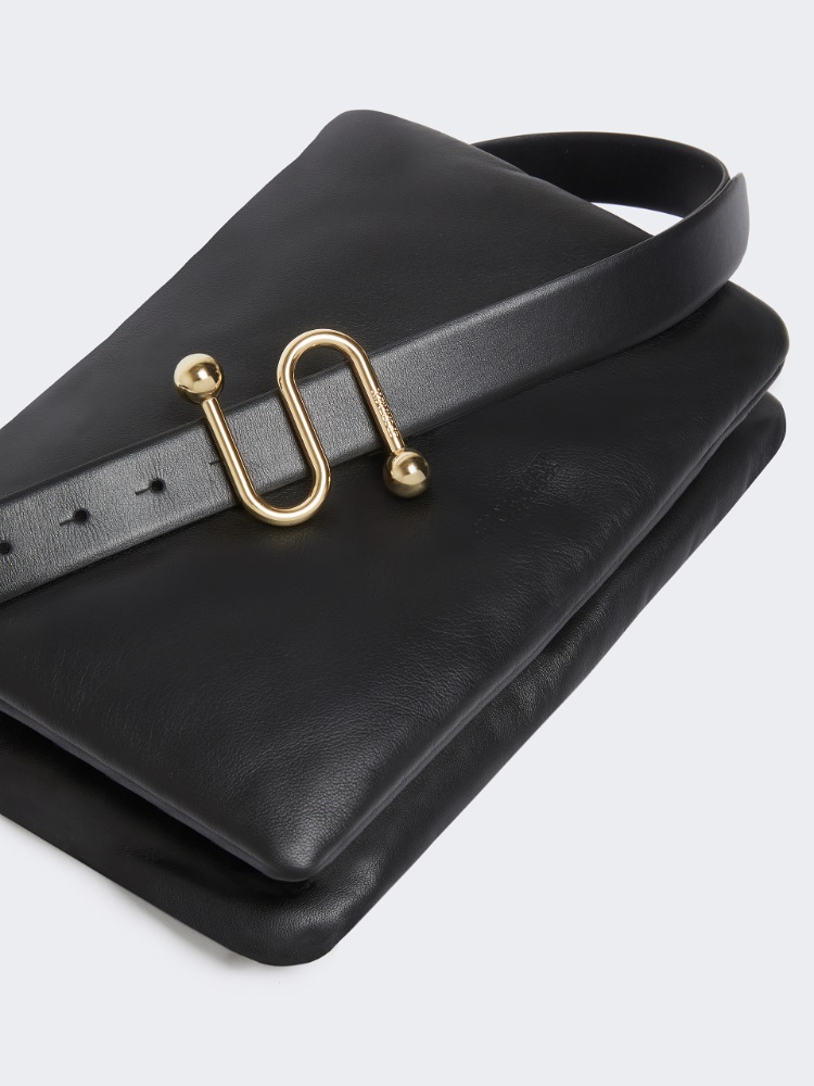 Padded nappa-leather Soffy Bag - BLACK - 3