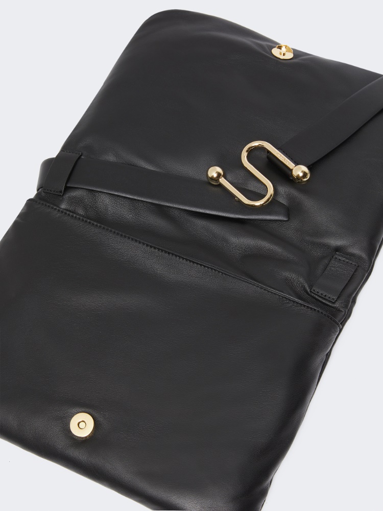 Padded nappa-leather Soffy Bag - BLACK - 4