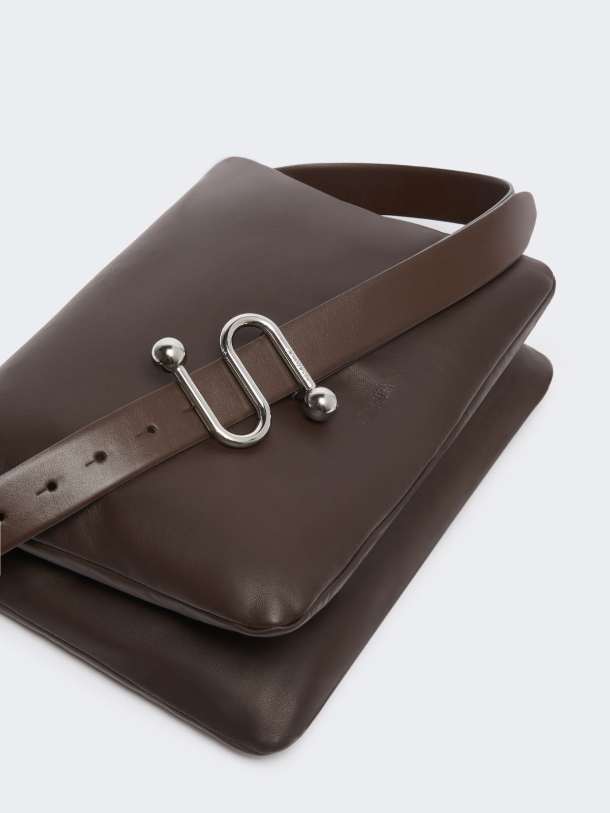 Padded nappa-leather Soffy Bag - COCOA - 3