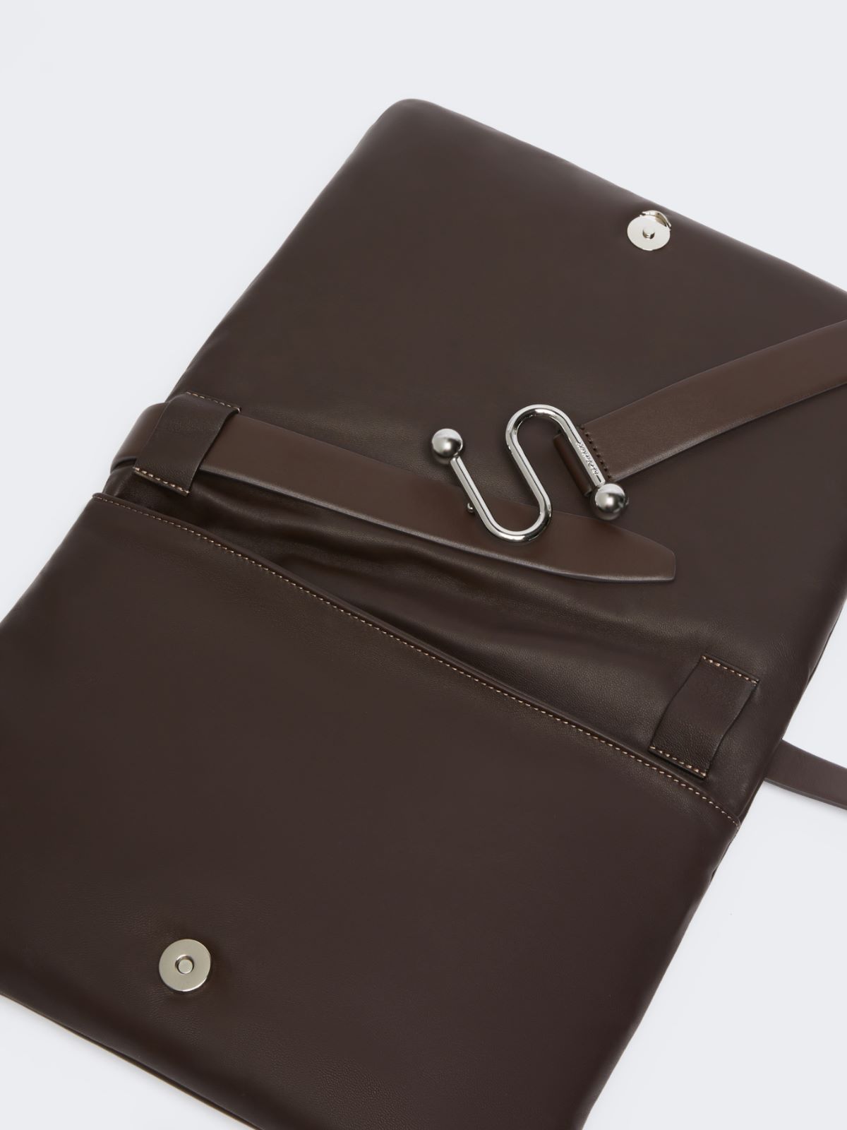 Padded nappa-leather Soffy Bag - COCOA - 4