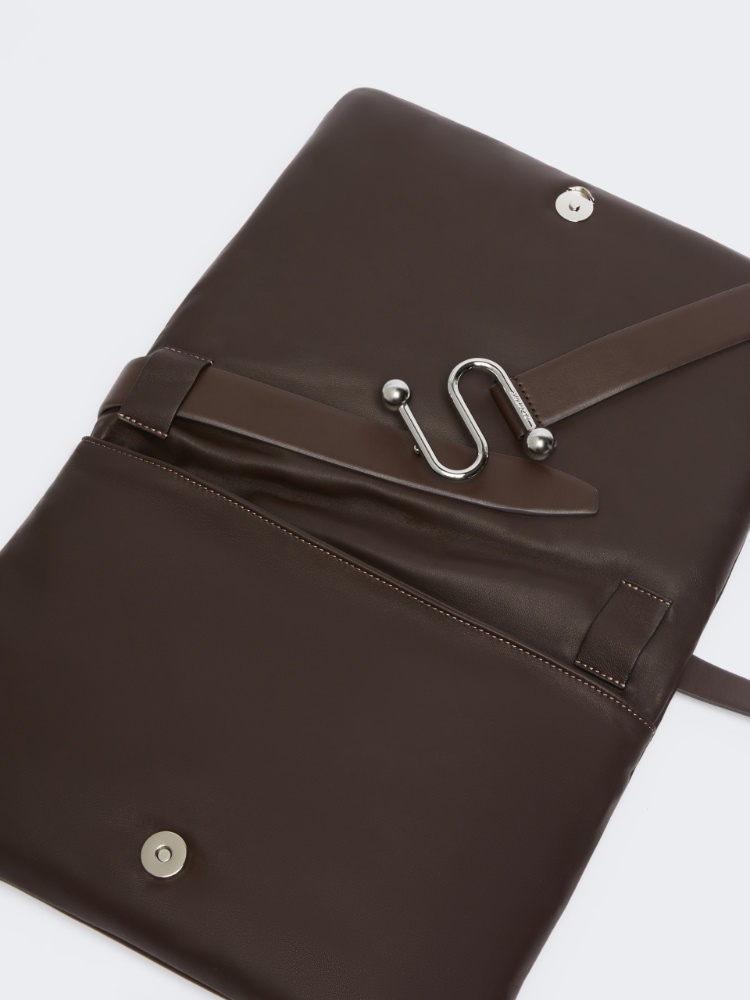 Padded nappa-leather Soffy Bag - COCOA - 4