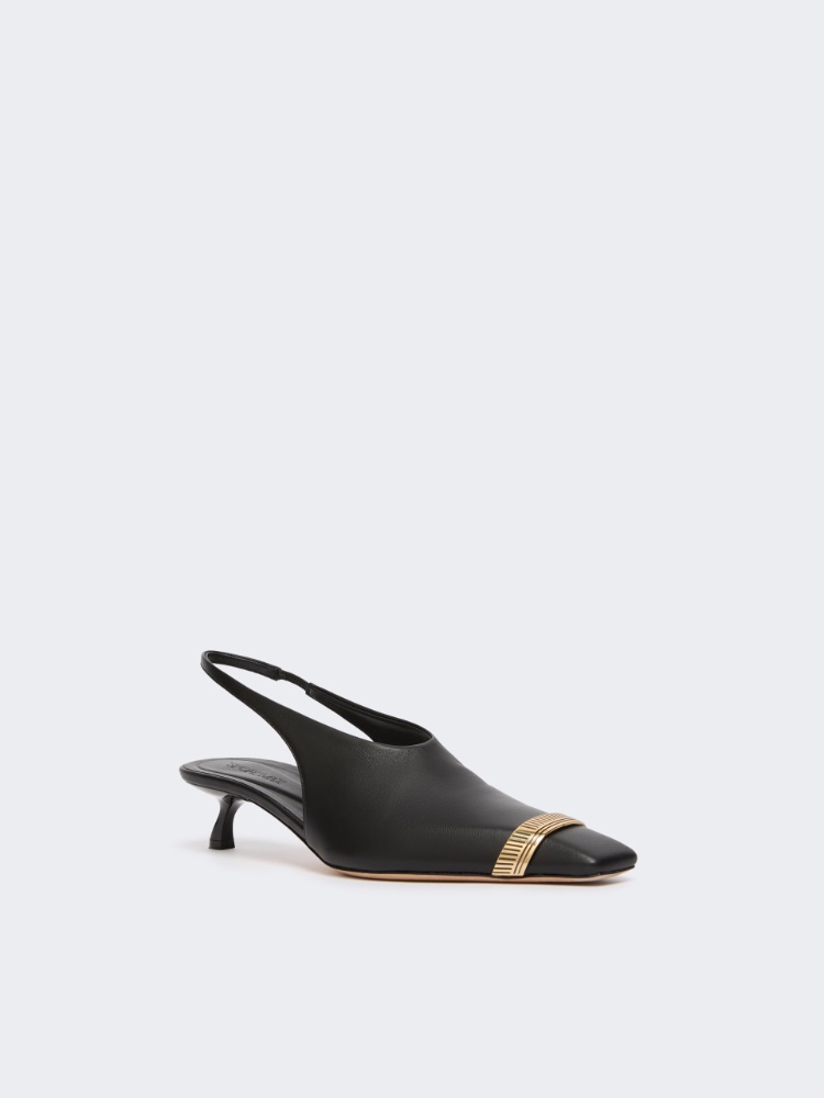 Nappa leather slingbacks - BLACK - 2
