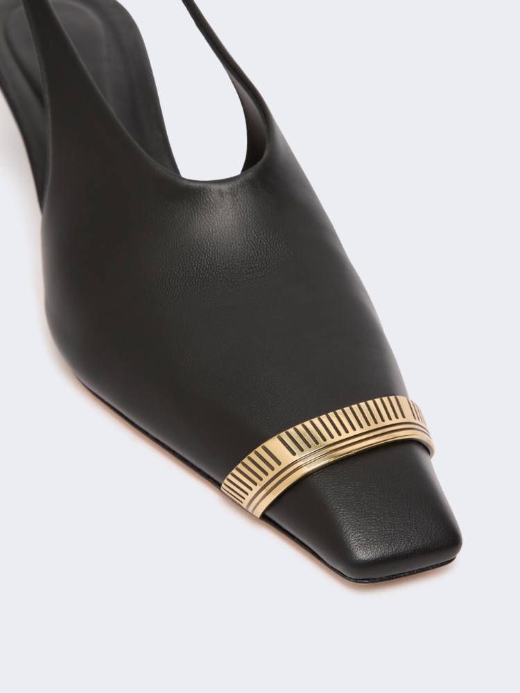 Nappa leather slingbacks - BLACK - 3