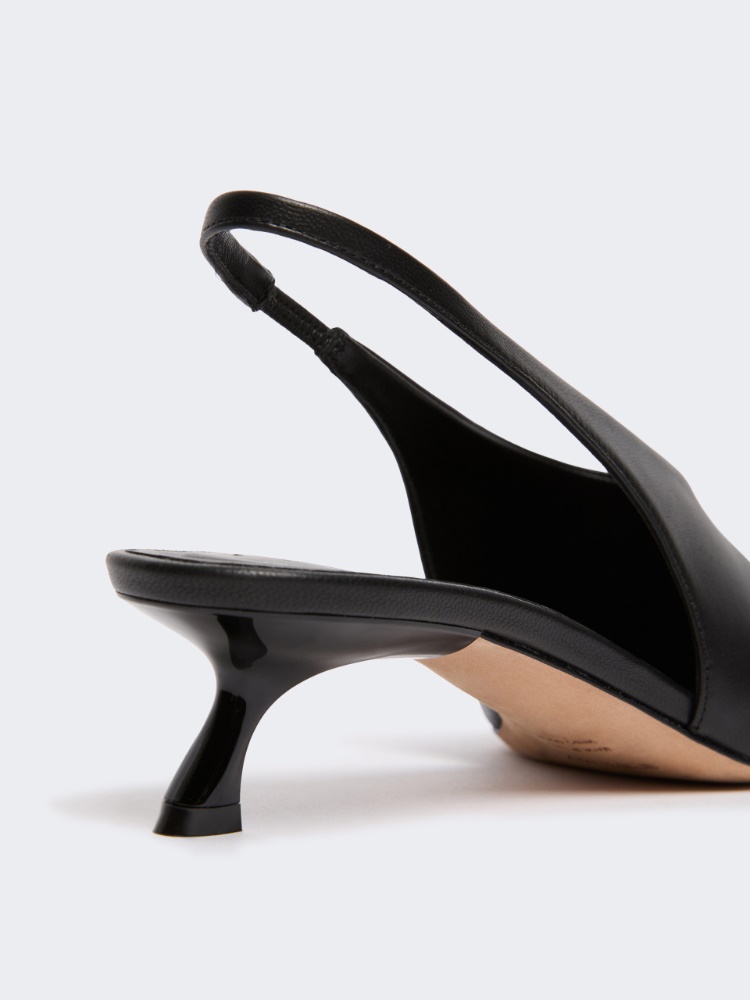 Nappa leather slingbacks - BLACK - 4