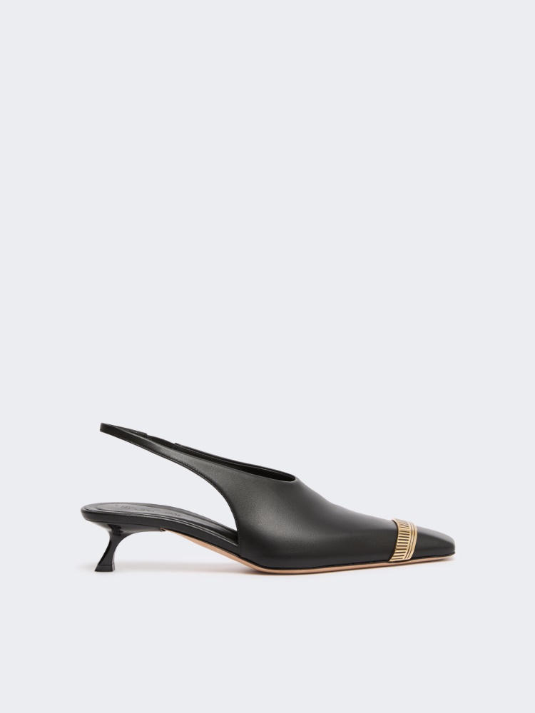 Nappa leather slingbacks - BLACK - 1