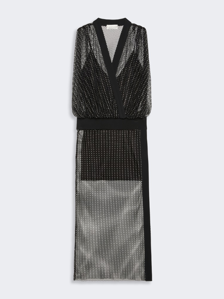 Long jersey and rhinestone dress - BLACK - Max Mara - 5