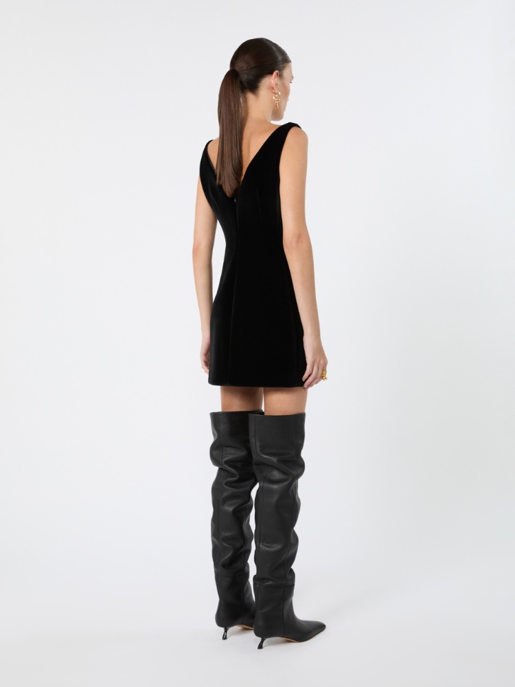 Short sleeveless velvet dress - BLACK - Max Mara - 3