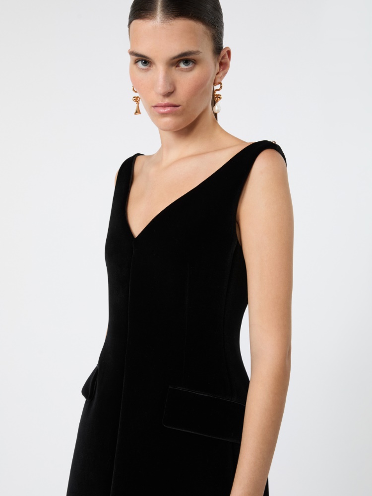 Short sleeveless velvet dress - BLACK - Max Mara - 4