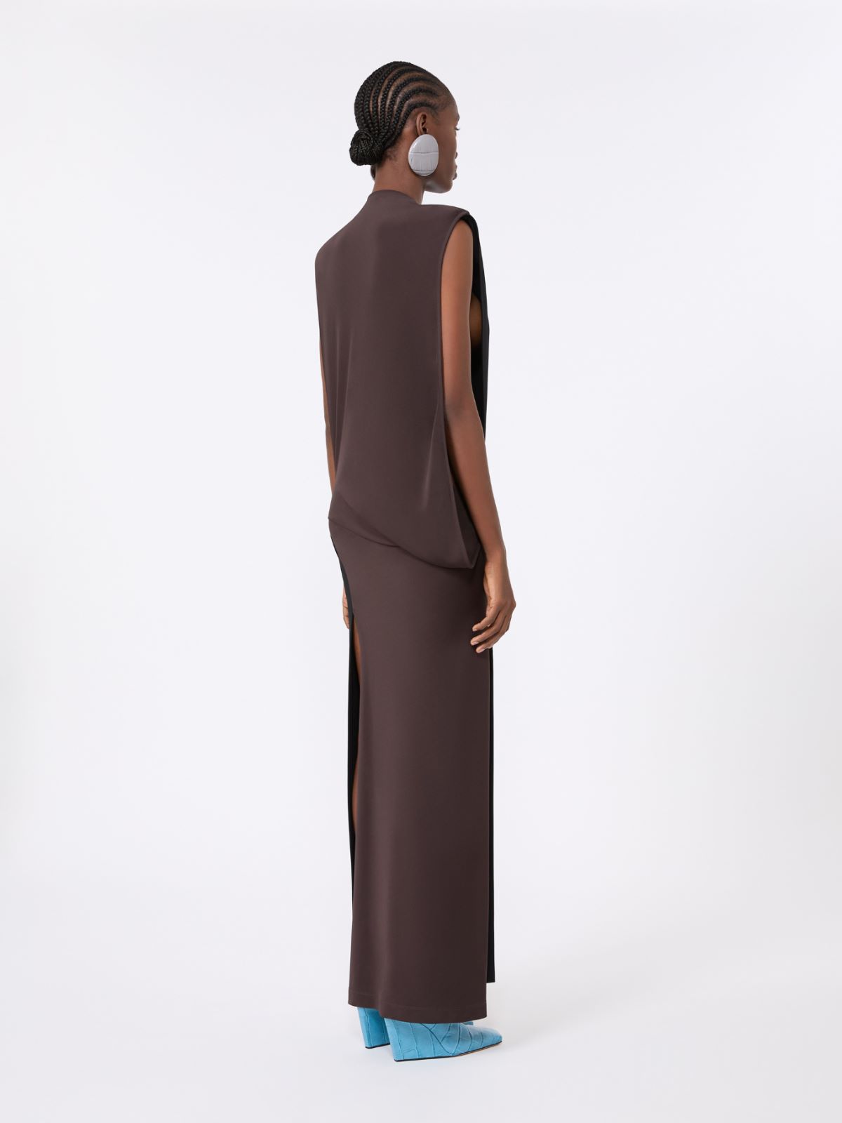 Cady dress with a jersey back - BLACK - Max Mara - 3