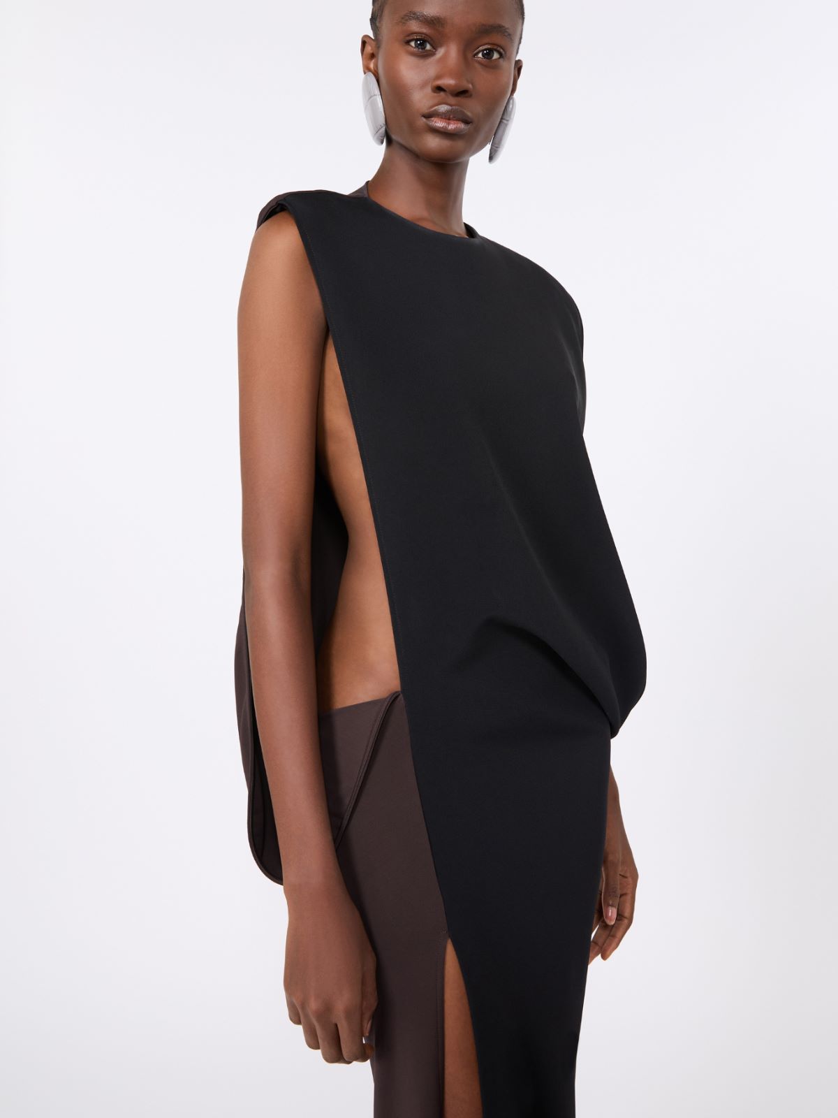 Cady dress with a jersey back - BLACK - Max Mara - 4