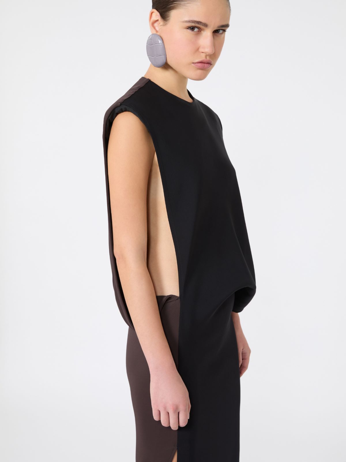 Cady dress with a jersey back - BLACK - Max Mara - 4