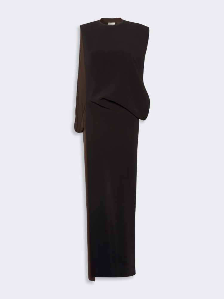 Cady dress with a jersey back - BLACK