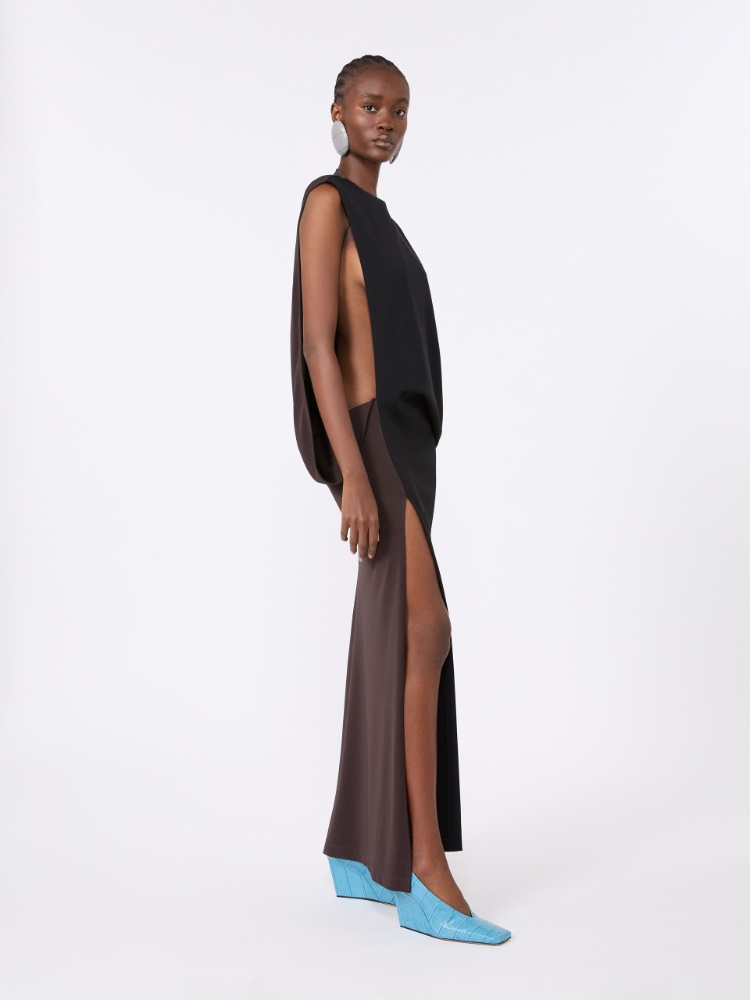 Cady dress with a jersey back - BLACK - Max Mara