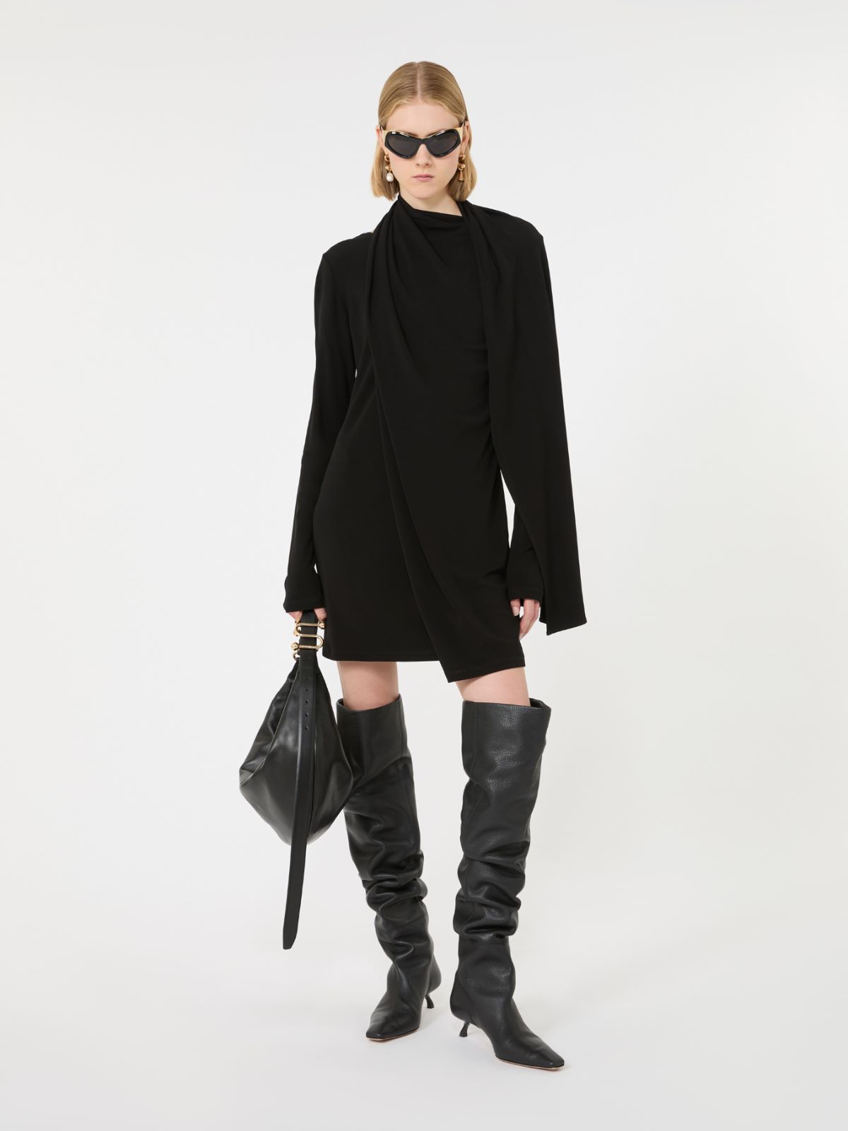 Short jersey dress - BLACK - Max Mara