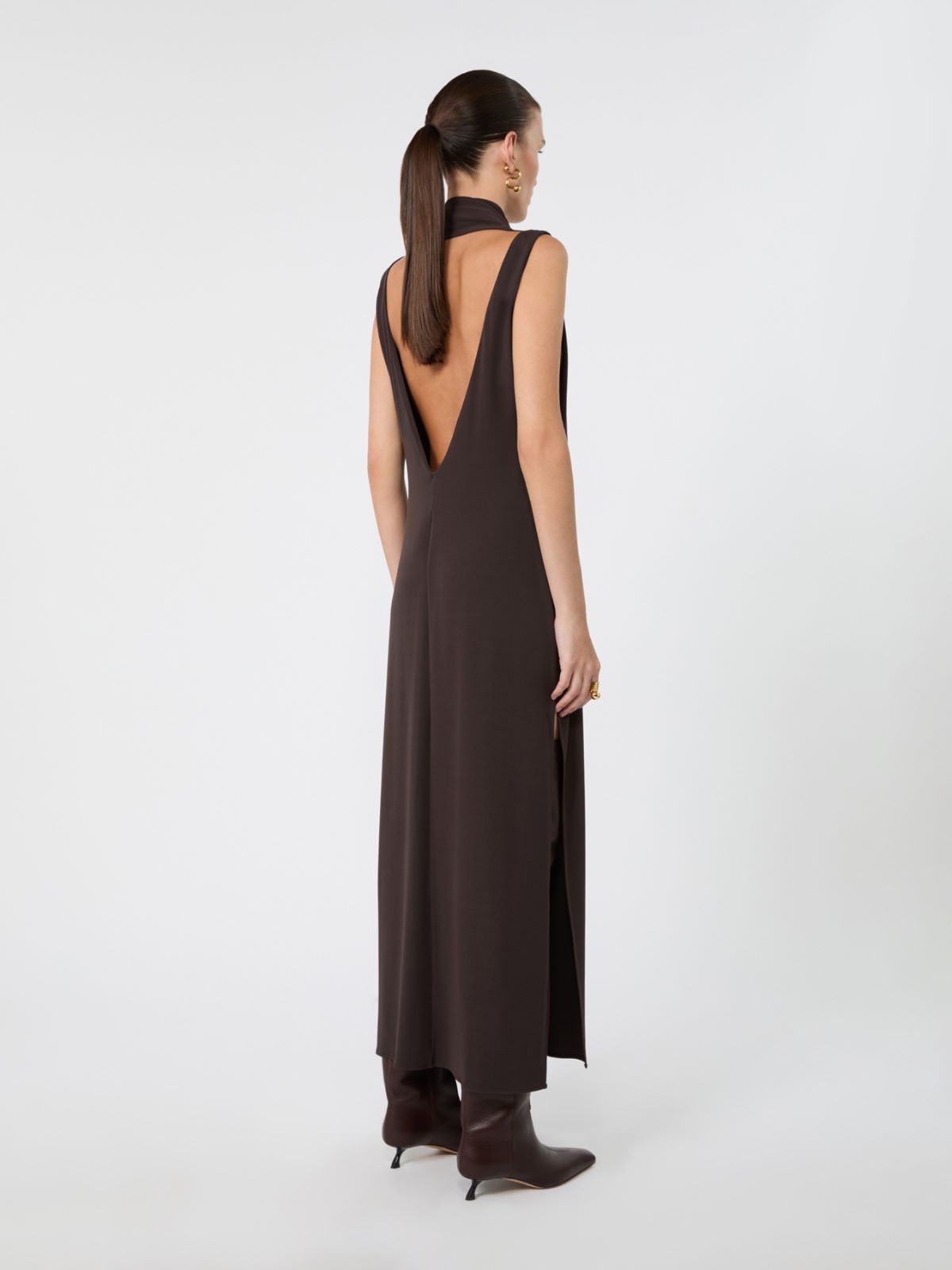 Robe longue en jersey - CHOCOLAT - Max Mara - 3