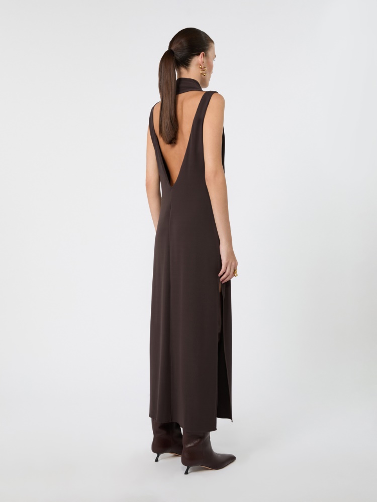 Robe longue en jersey - CHOCOLAT - Max Mara - 3