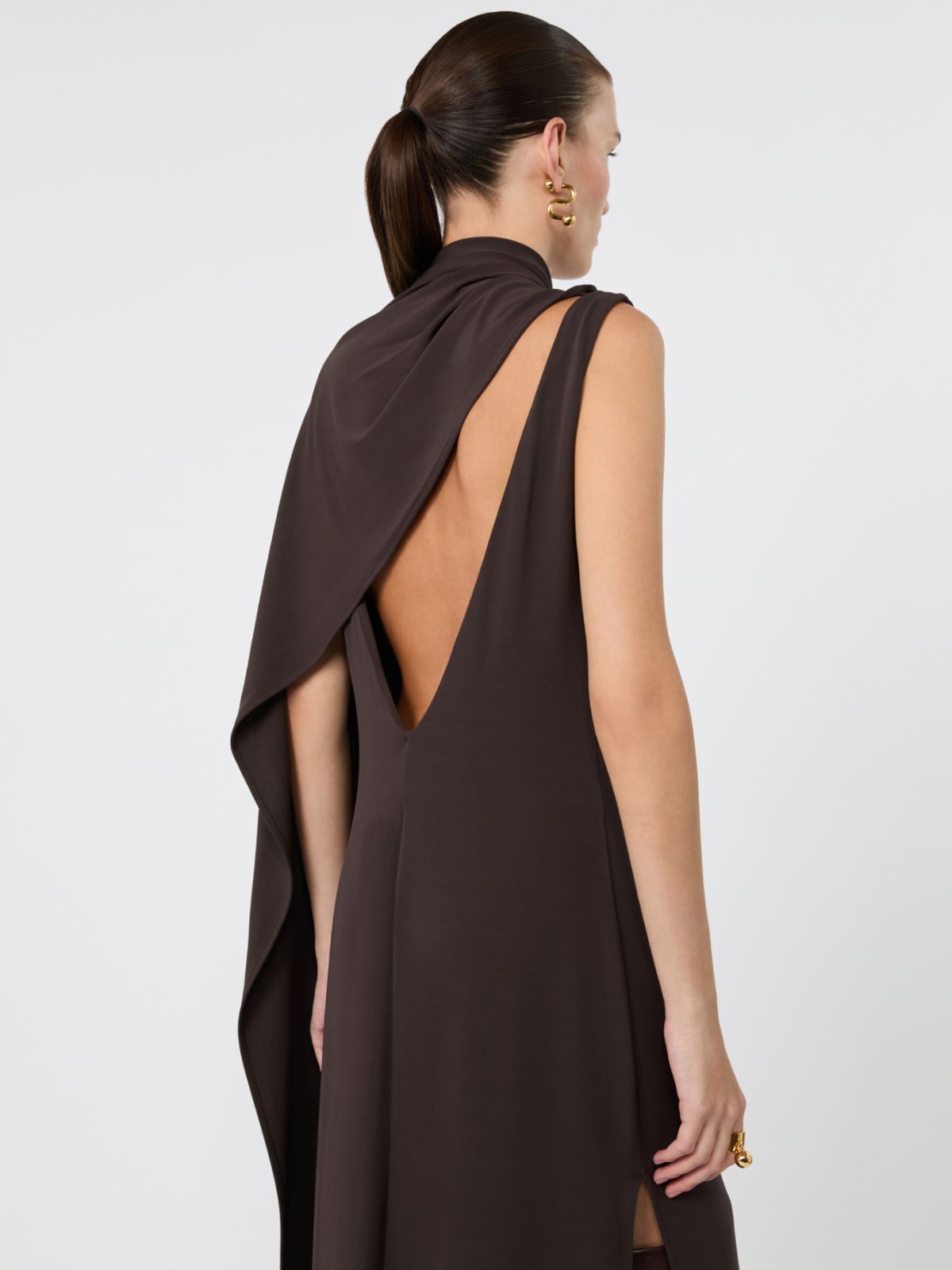 Robe longue en jersey - CHOCOLAT - Max Mara - 4