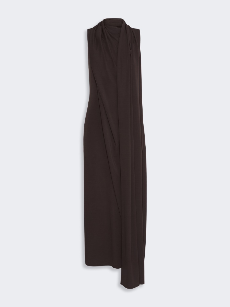 Robe longue en jersey - CHOCOLAT