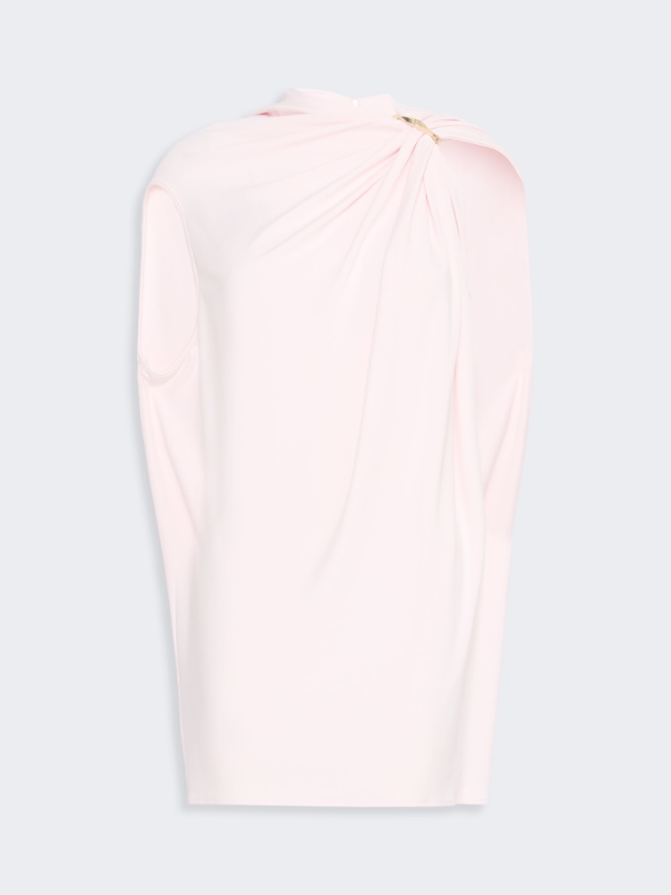 Draped viscose mini dress - POWDER