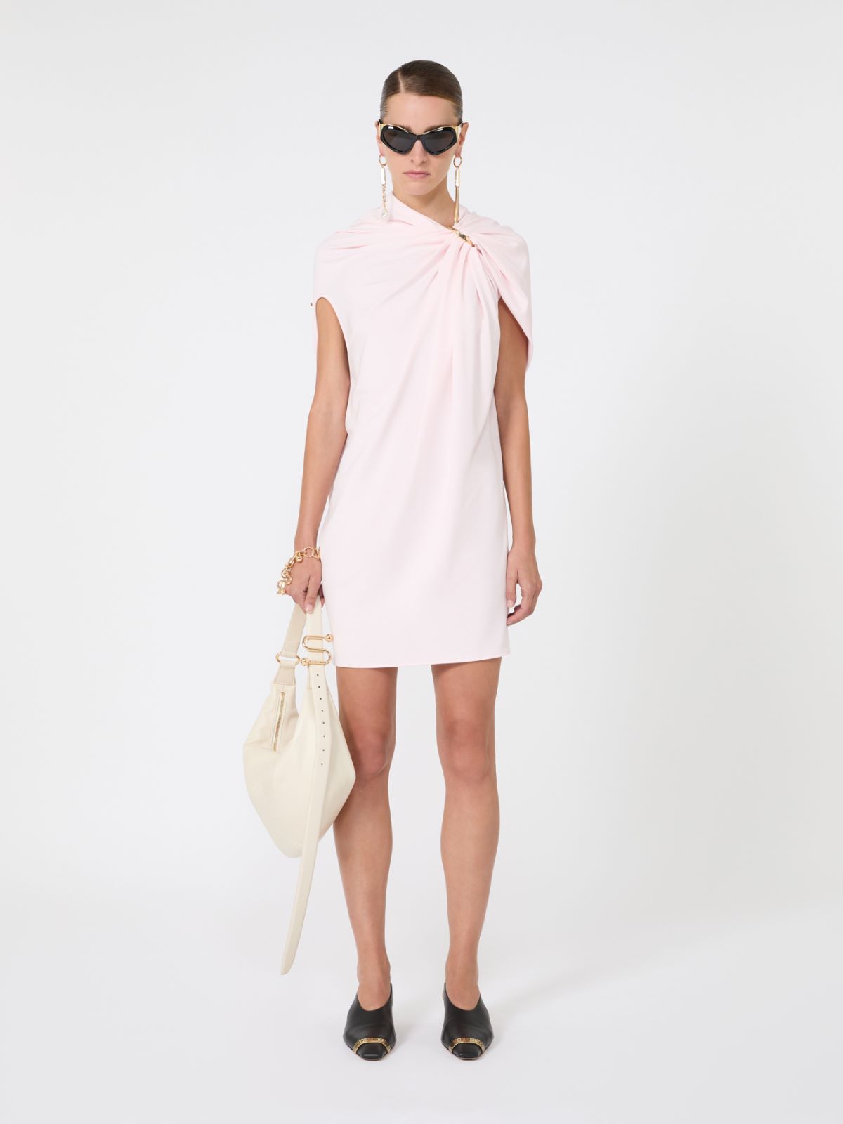 Draped viscose mini dress - POWDER - Max Mara