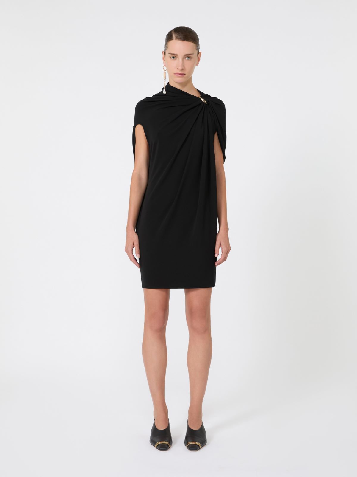 Draped viscose mini dress - BLACK - Max Mara - 2