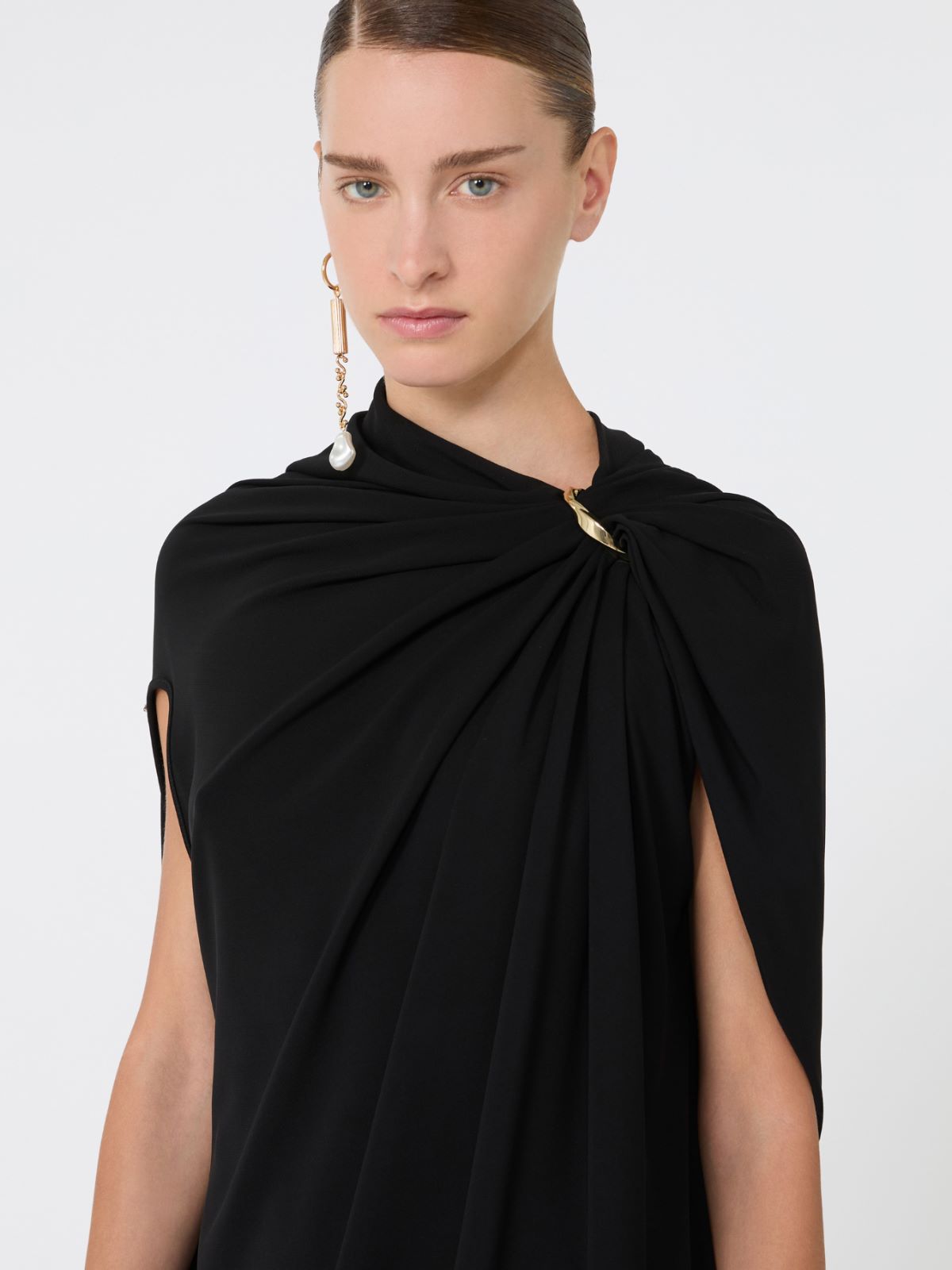 Draped viscose mini dress - BLACK - Max Mara - 4