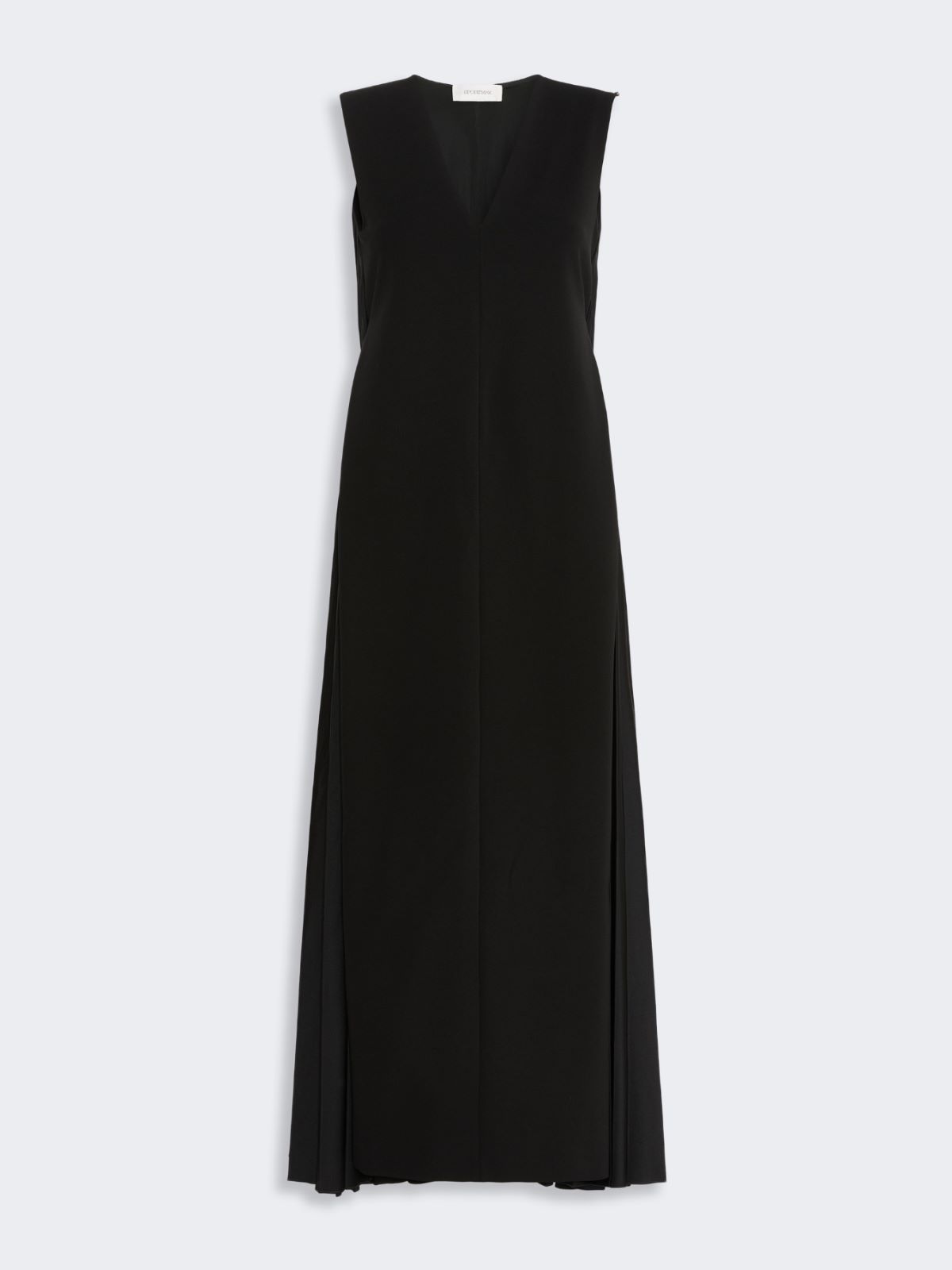 Long plissé-pleated viscose dress - BLACK - Max Mara - 5