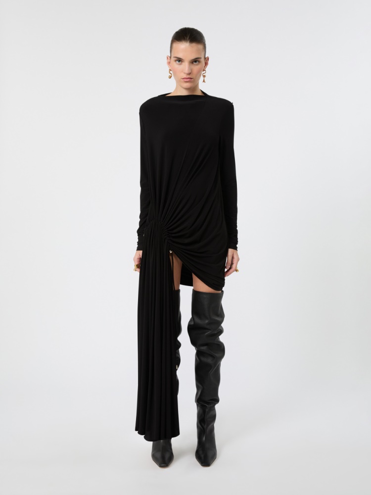 Short draped jersey dress - BLACK - Max Mara - 2