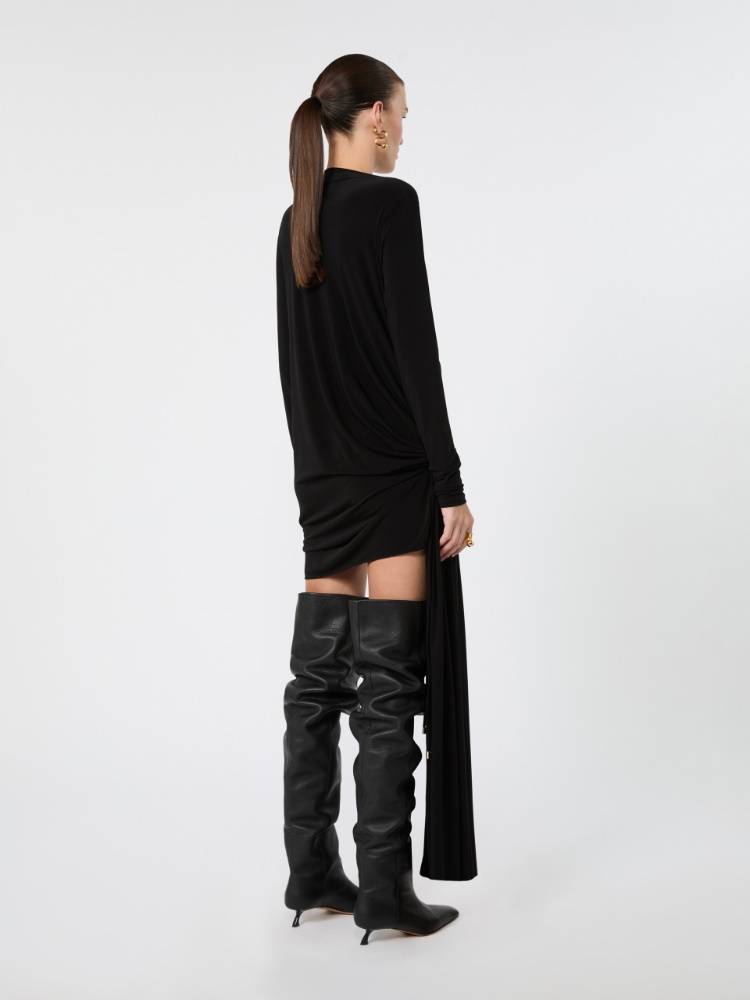 Short draped jersey dress - BLACK - Max Mara - 3