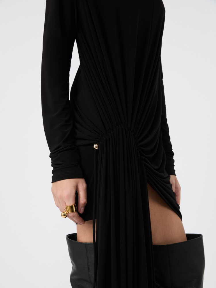 Short draped jersey dress - BLACK - Max Mara - 4