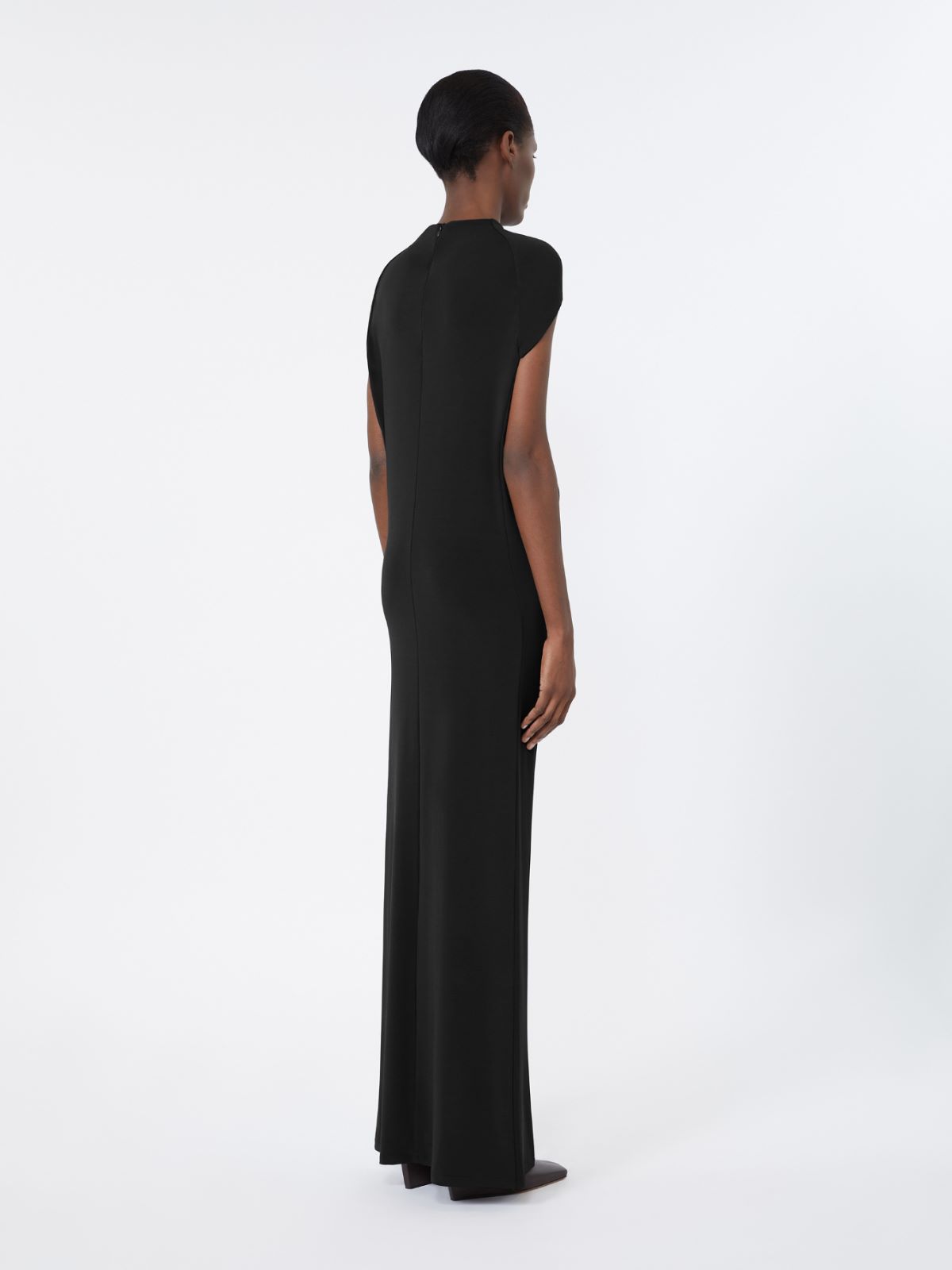 Stretch viscose organzine two-piece dress - BLACK - Max Mara - 3