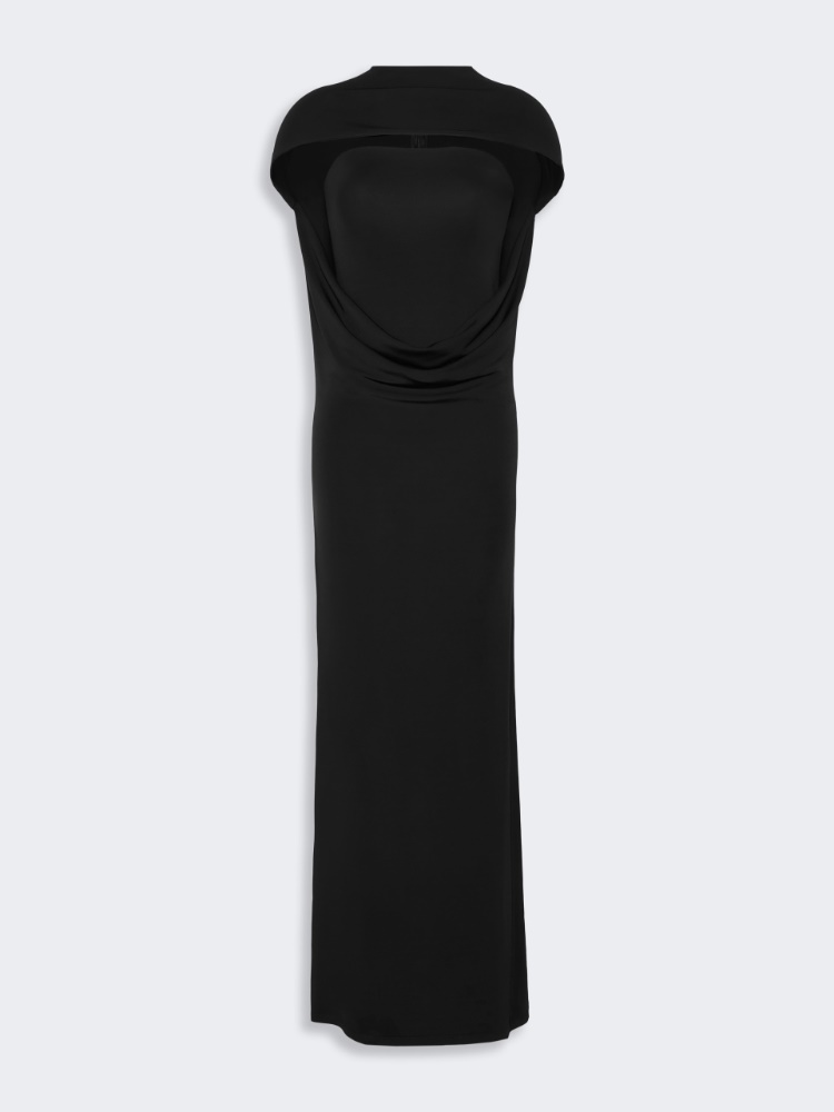 Stretch viscose organzine two-piece dress - BLACK - Max Mara - 5