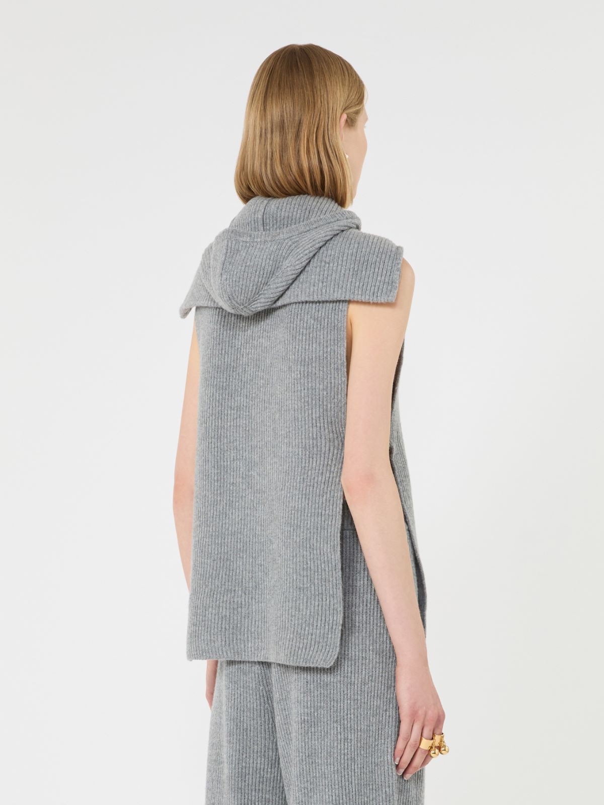 Wool and cashmere hooded gilet insert - MEDIUM GREY - Max Mara - 3