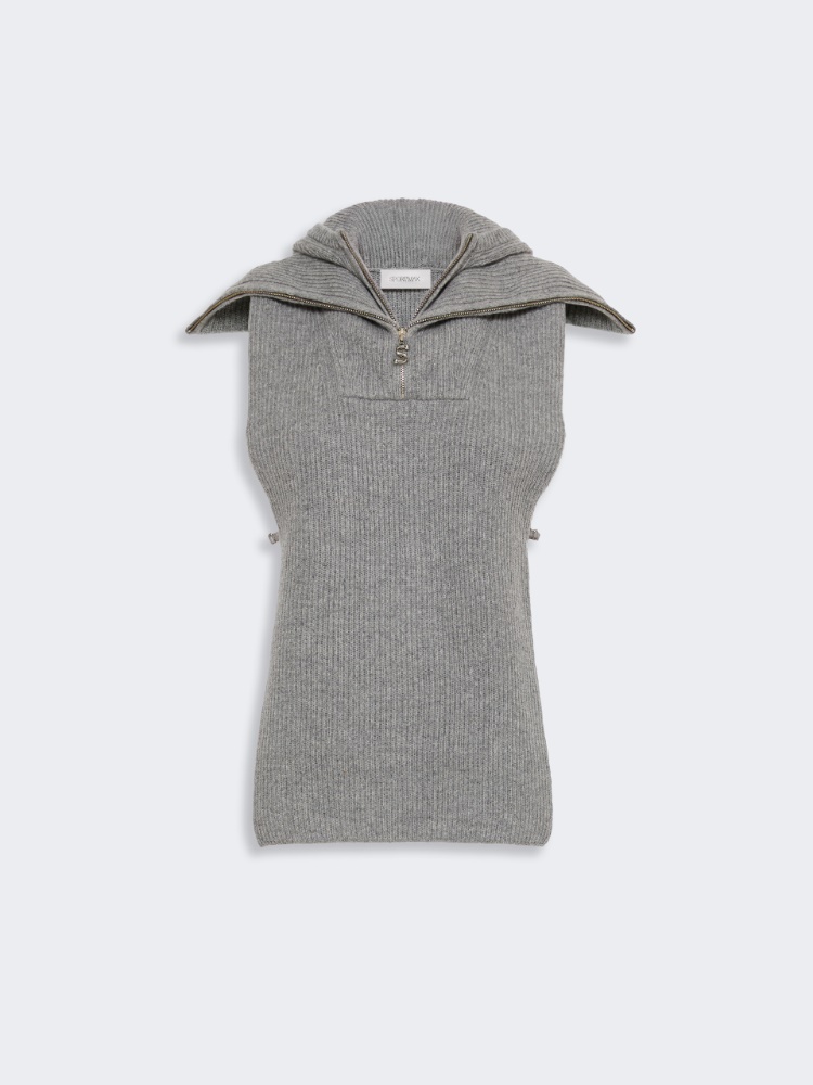 Wool and cashmere hooded gilet insert - MEDIUM GREY - Max Mara - 6