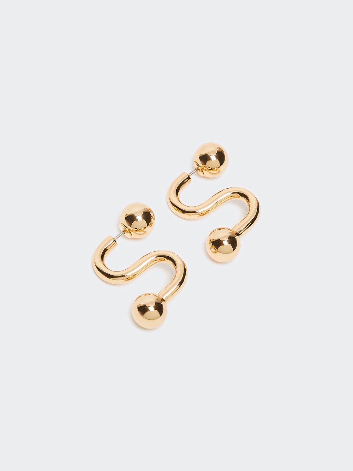 Asymmetric S-shaped earrings - GOLD - Max Mara - 3