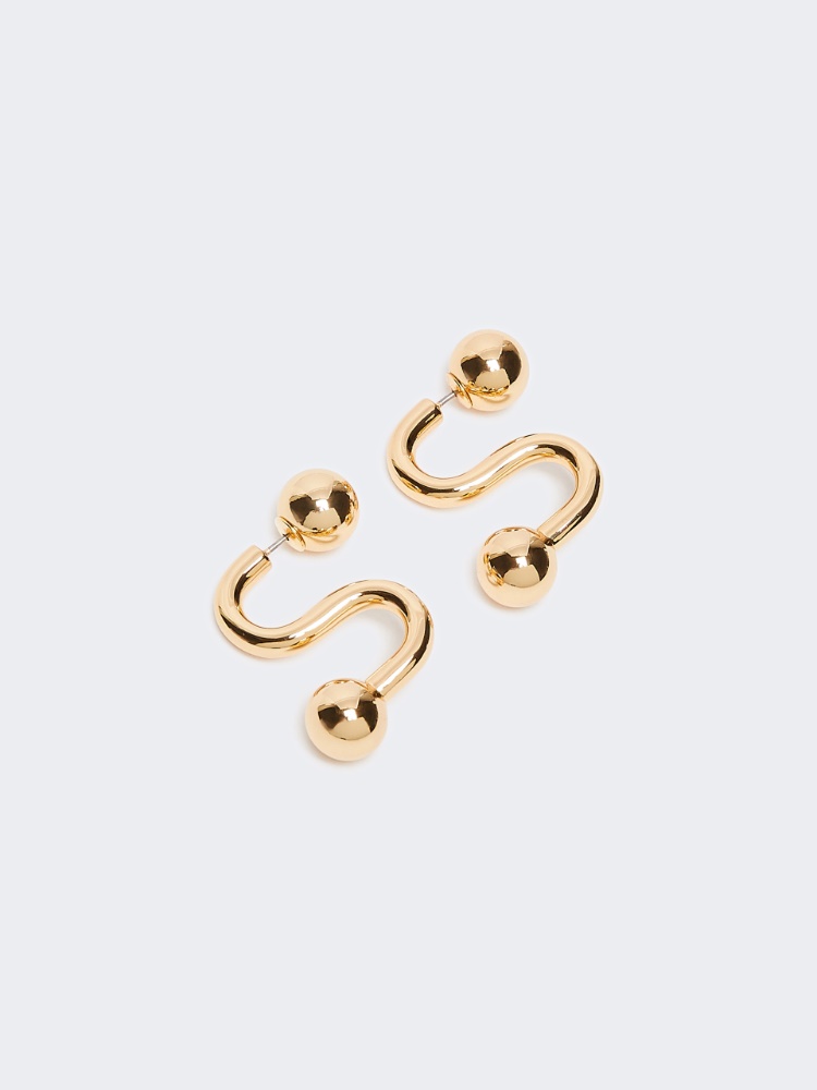 Asymmetric S-shaped earrings - GOLD - Max Mara - 3