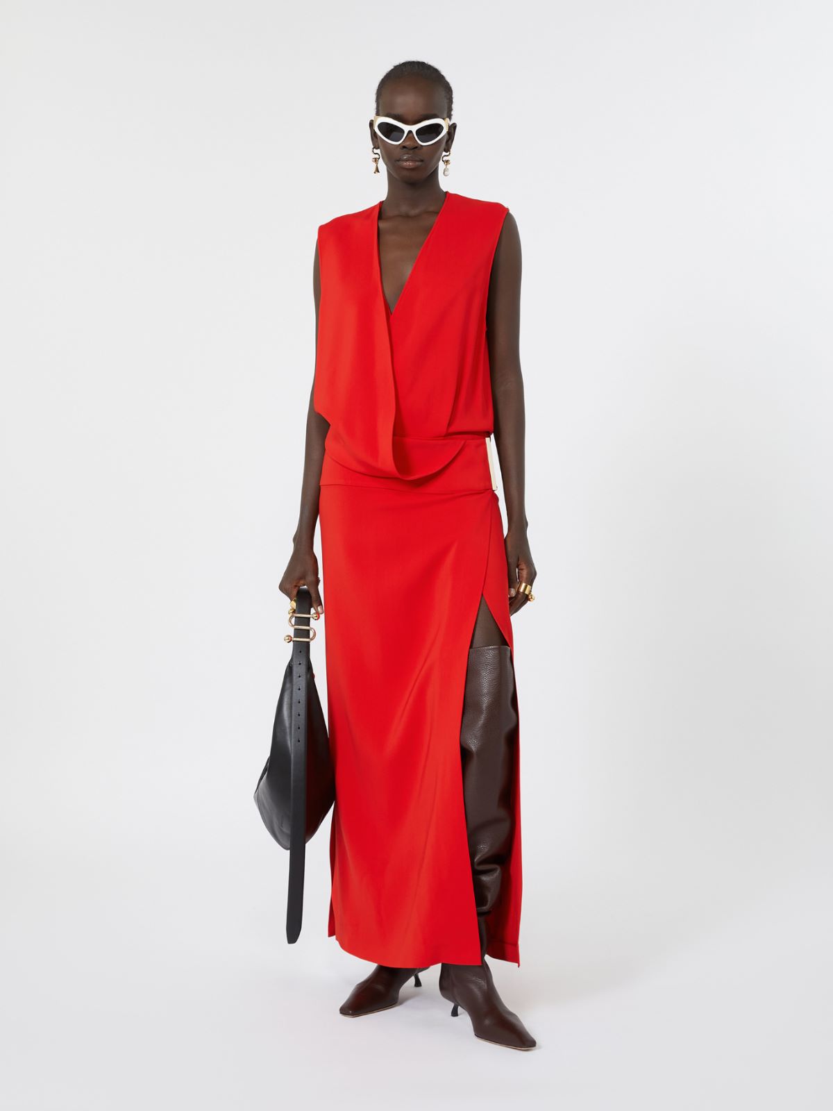 Asymmetric S-shaped earrings + GOLD - Max Mara