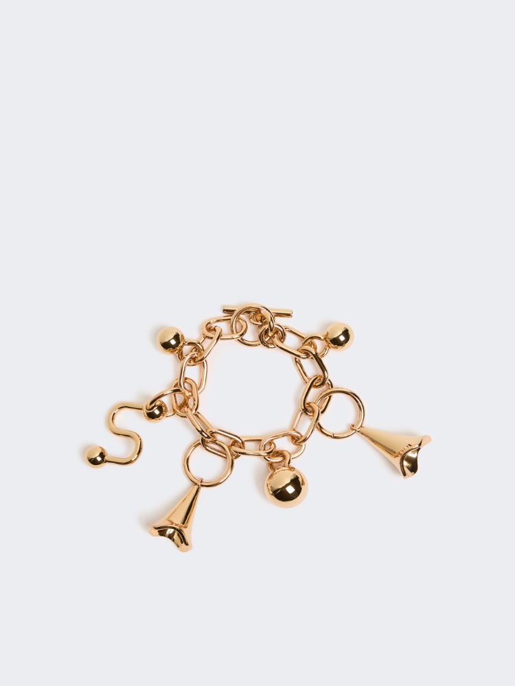 Metal bracelet with charm detail - GOLD