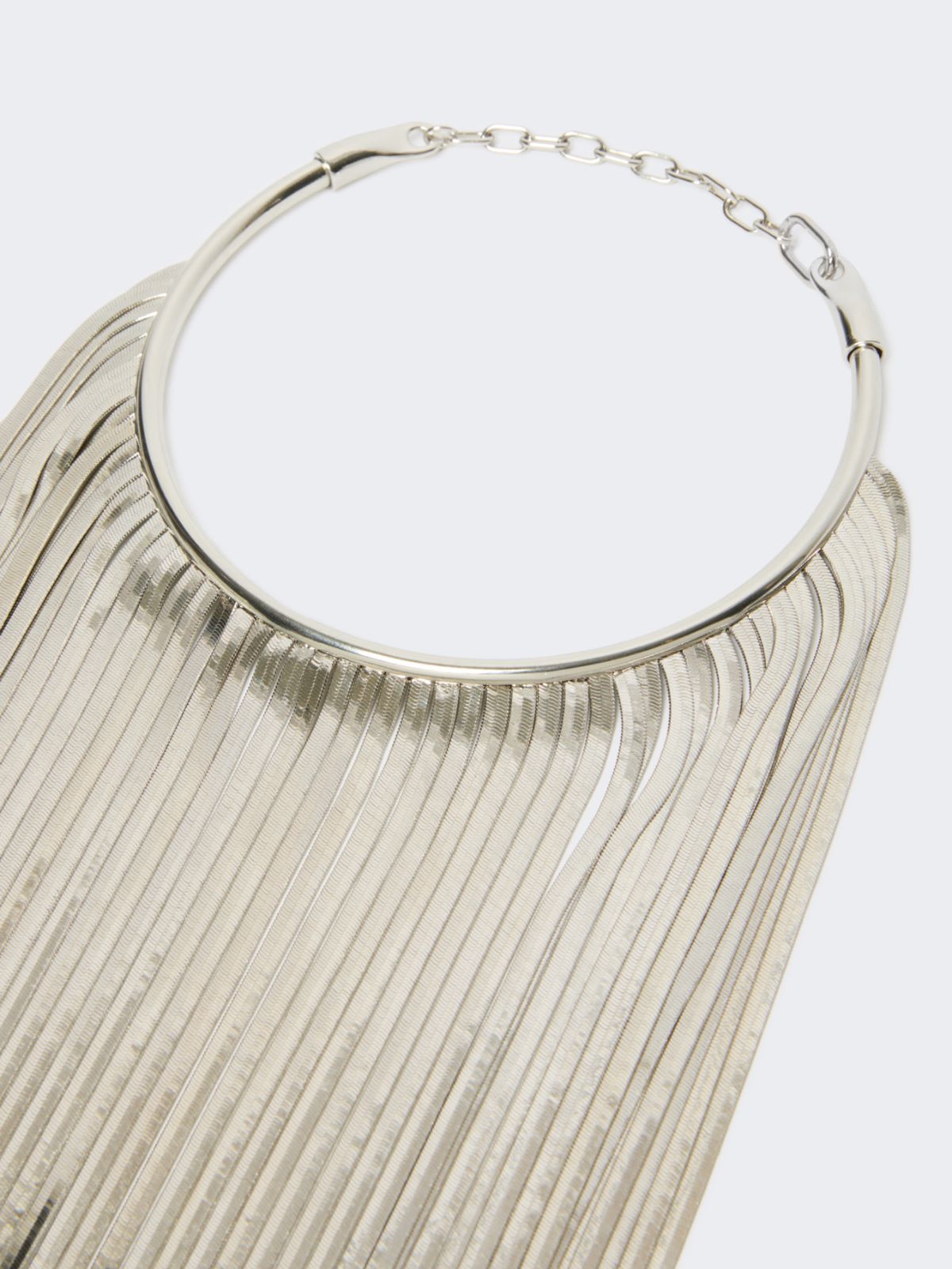 Fringed metal necklace - SILVER - Max Mara - 2