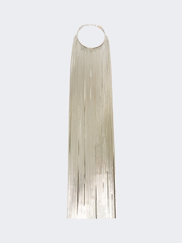 Fringed metal necklace - SILVER