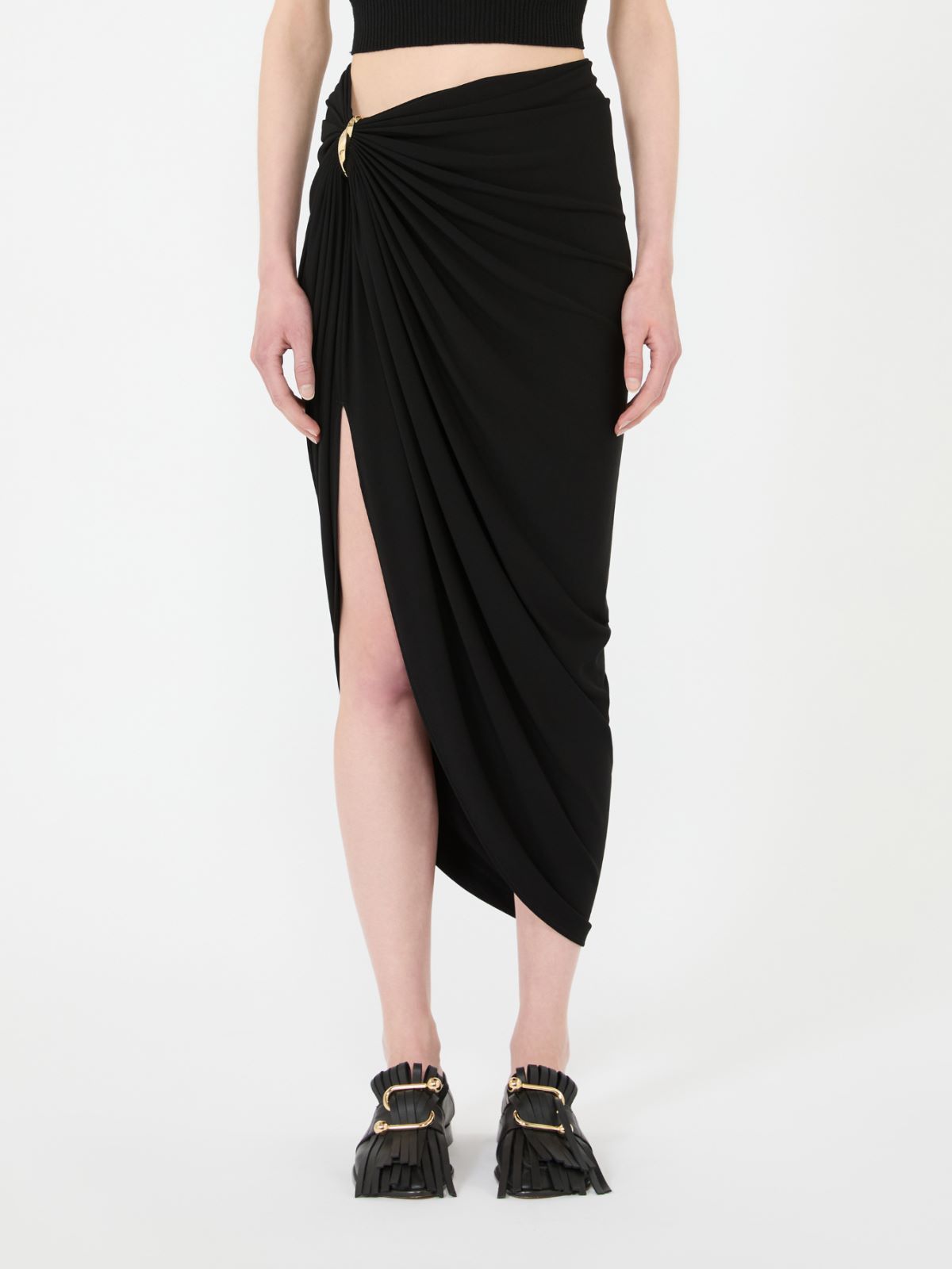 Draped viscose skirt - BLACK - Max Mara - 2