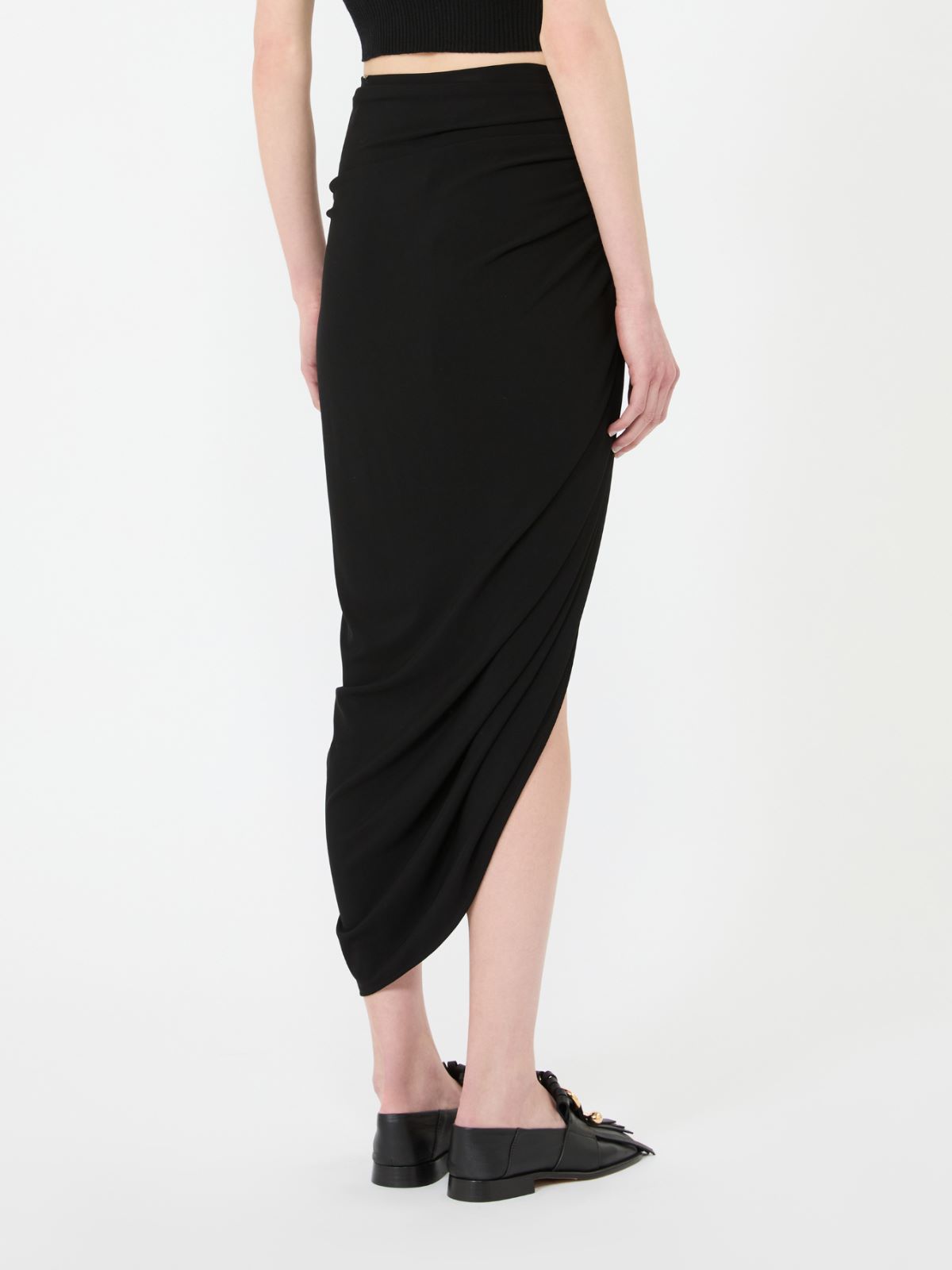 Draped viscose skirt - BLACK - Max Mara - 3