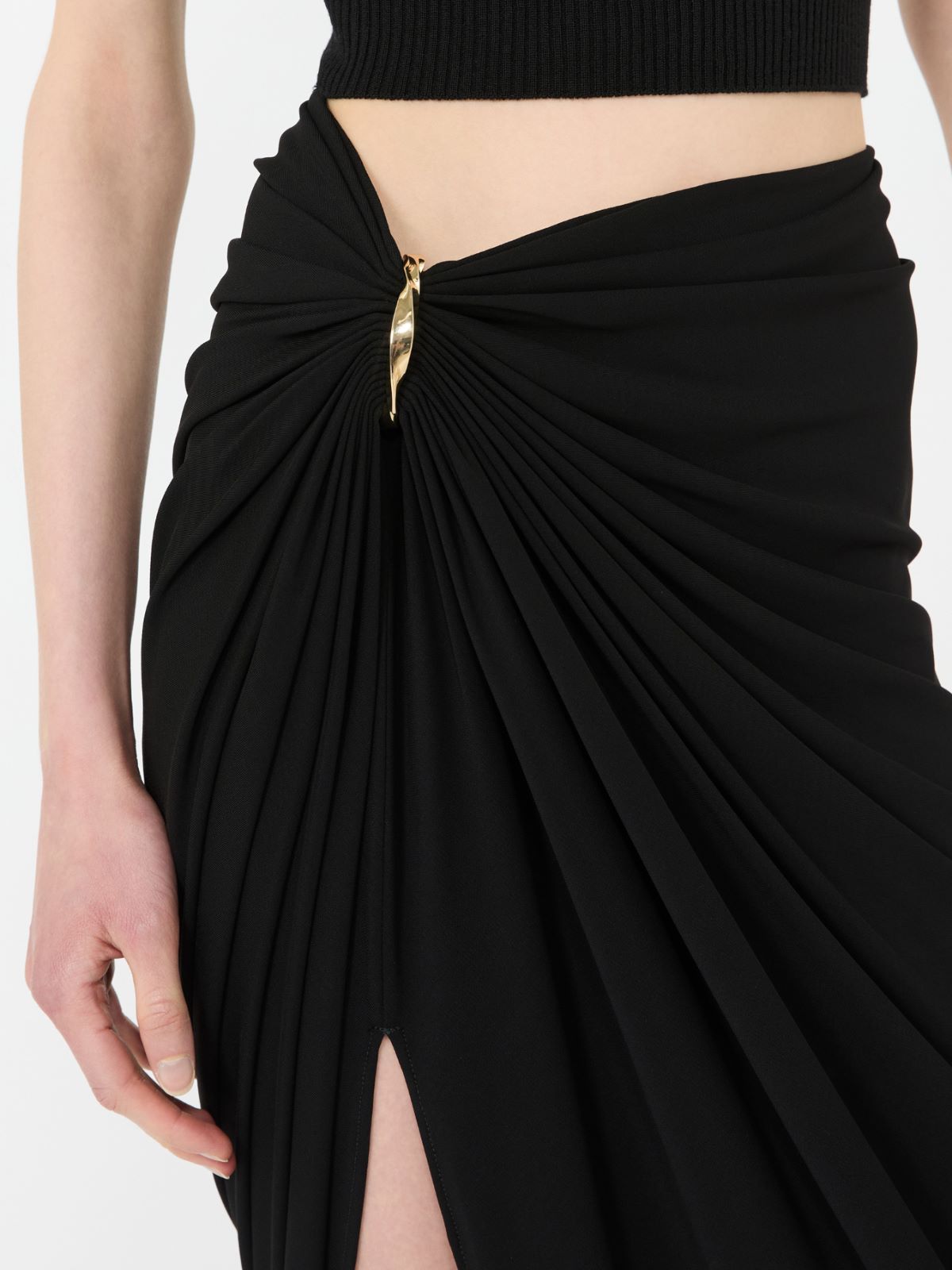 Draped viscose skirt - BLACK - Max Mara - 4