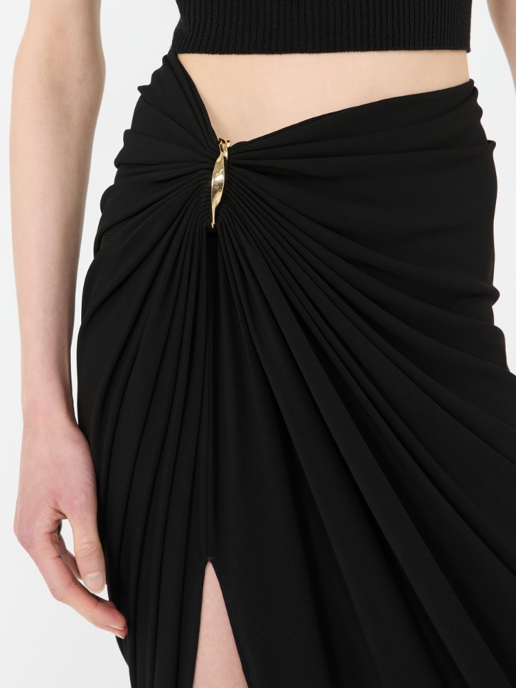 Draped viscose skirt - BLACK - Max Mara - 4