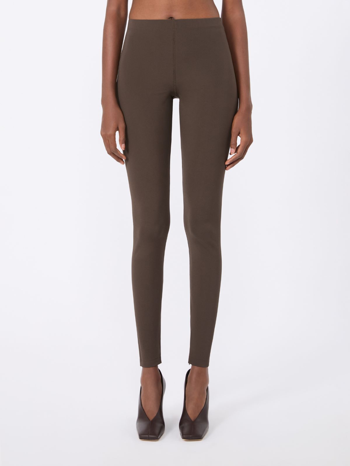 Slim-fit jersey trousers - DARK BROWN - Max Mara - 2